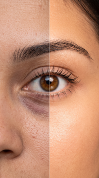 Before and after dark circles with Verlune